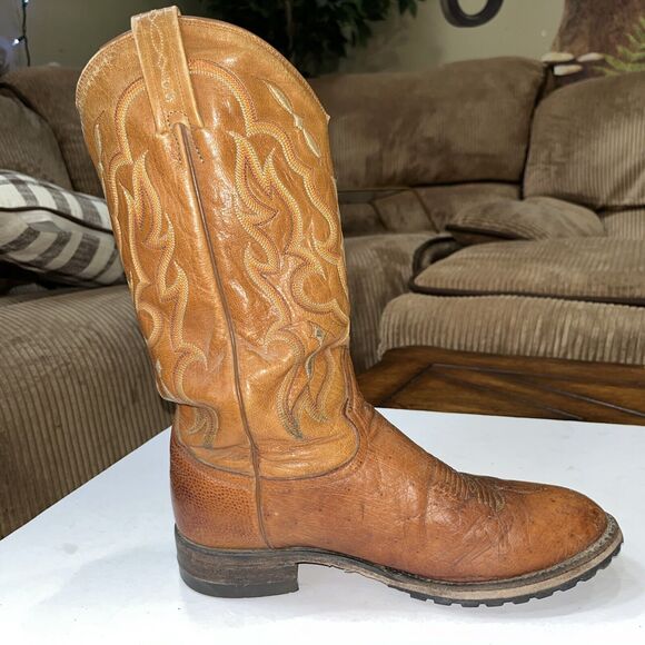 Tony Lama CT873 8.5D Mens Cowboy Western Boots‎ Multi Brown - Picture 3 of 10